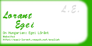 lorant egei business card