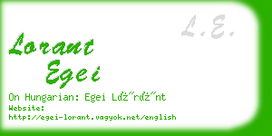 lorant egei business card